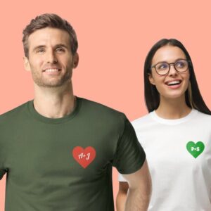 T-shirt med Hjerte & Bogstaver