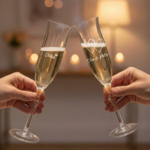 Champagneglas L'Amour med Gravering - Egen Tekst
