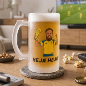 Frostet ølglas med eget design - Fodbold-VM