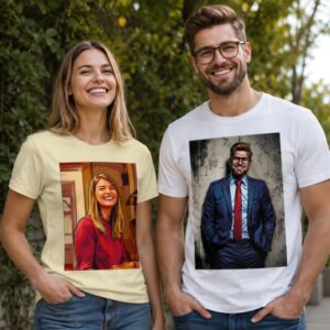 Premium T-shirt med foto - AI-tryk